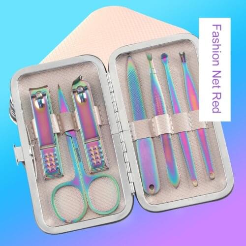 7 Pieces/set Color Nail Clippers Finger Toe Nail Scissors Nail Trimmers Professional Cutters Manicure Pedicure Tool Women Men