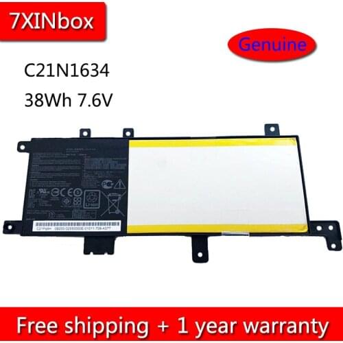7XINbox 38Wh 7.6V Genuine C21N1634 Laptop Battery For ASUS Vivobook R542UR R542UR-GQ378T FL5900L Series 2ICP4/59/134 Notebook