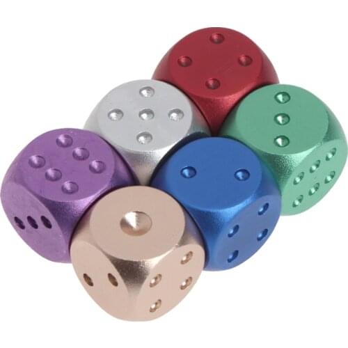 1pc Dice Aluminum Polyhedral Metal Solid Club Bar Dice Playing Game Tool 16X16X16mm