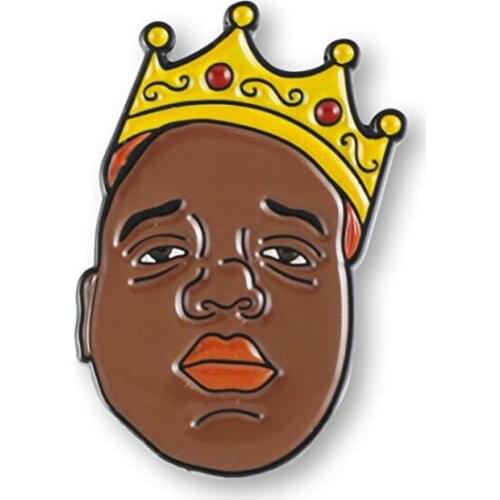 Biggie Smalls B.I.G. Crown Enamel Pin classic Hip Hop legend Brooch great gift for music fans