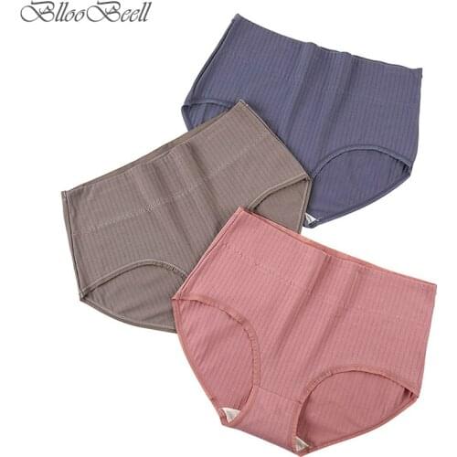 Hot Plus Size Womens Briefs Cotton Underwear женские трусики Panties Women Solid Color High-Rise Ladies Lingerie трусы женские