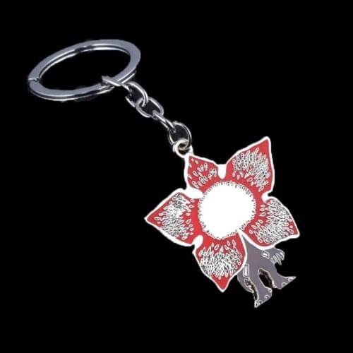 Movie Stranger Things Cosplay Piranha Keychain Keyring Costumes Accessories Alloy Cartoon Pendant Halloween Children Gift