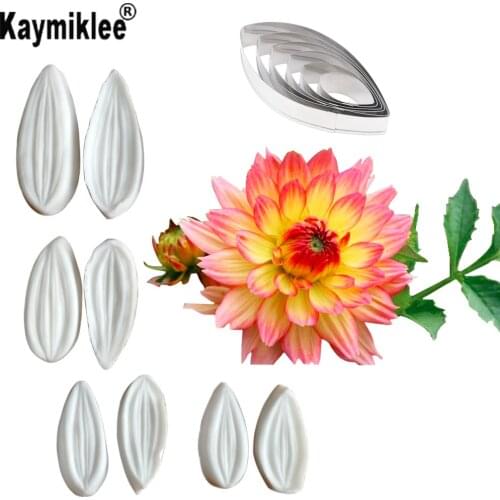 Dahlia Petal Veiners Silicone Molds Sugarcraft Mould Cake Decorating Tools Chocolate Gumpaste ,Fondant Tool CS272