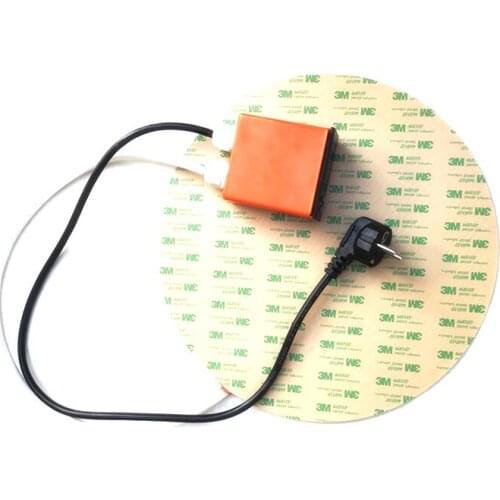 Diameter 450*1.5mm heat bed for 3d printer 230v 600w adhesive 1 side digital thermostat on wire 1000mm lead wire