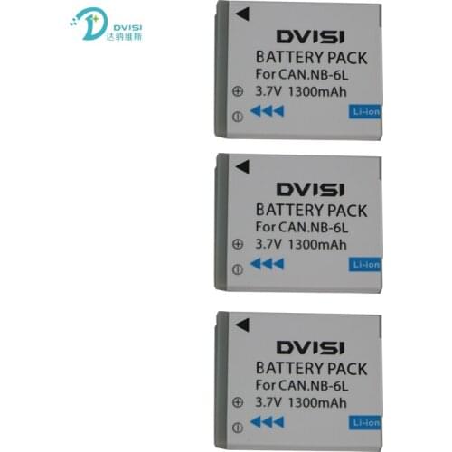 DVISI 3Pcs/lot NB-6L NB-6LH Li-ion Battery For Canon Power-shot SX520 HS SX530 SX600 SX610 SX700 SX710 IXUS 85 95 200 210 105