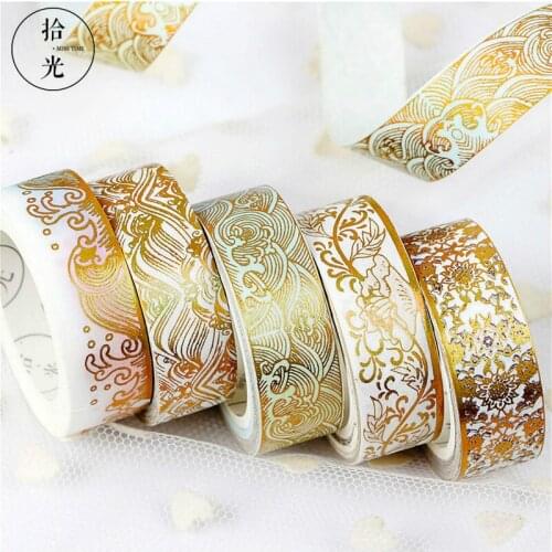 Chinese Style Golden 5M*1.5CM Tape Ribbons for Wedding Christmas Party Decorations DIY Bow Craft Card Gifts Wrapping Supplies