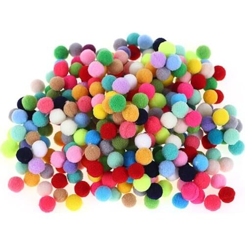 Hot 10-100Pcs/lot Mixed Soft Round Shaped Pompom Balls Fluffy Pom Pom For Kids DIY Garment Handcraft 10/15/20/25/30mm