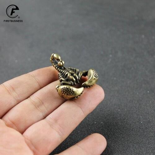 Solid Brass Scorpion Mini Statue Handmade Home Decor Ornaments Crafts Copper Vintage Miniatures Figurines Desk Decoration Gifts