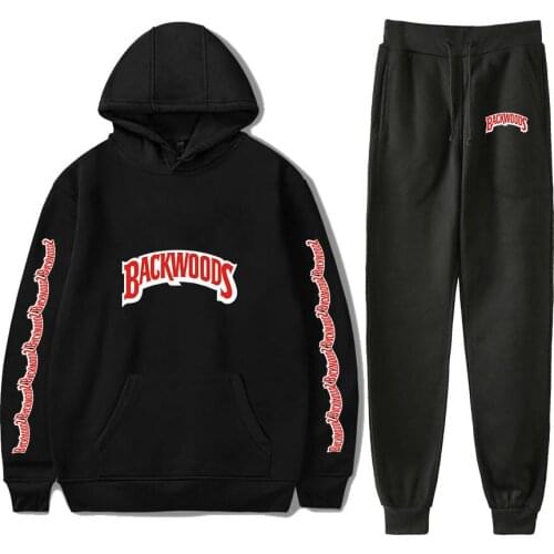 New Backwoods Cigar Fashion Flow 2D Printed Loose Ankle Banded Pants Sports Suit Sweatshirt