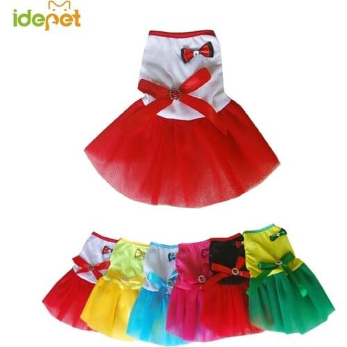 New Summer Dog Dresses Pet Clothing Cat Princess Dress For Dogs Party Wedding Lace Dress Bowknot Skirt for Small Dog Teddy 30