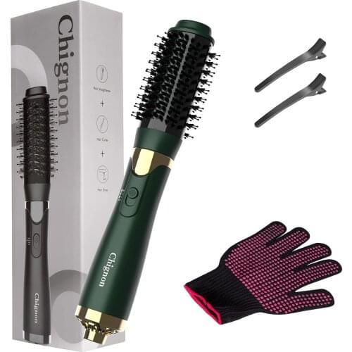 One Step Hair Dryer and Styler Volumizer 3 in 1 Hot Air Brush with Negative Ion Professional Salon Hair Straightener Curler Comb