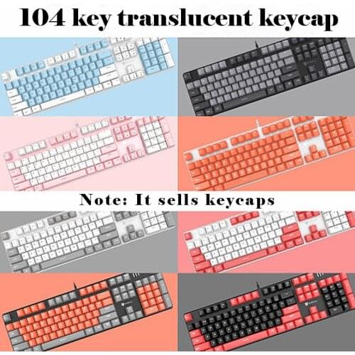 OEM High Mechanical Keyboard Accessories Color ABS translucent Keycaps 87/104/108 Keys Standard Custom Keycaps