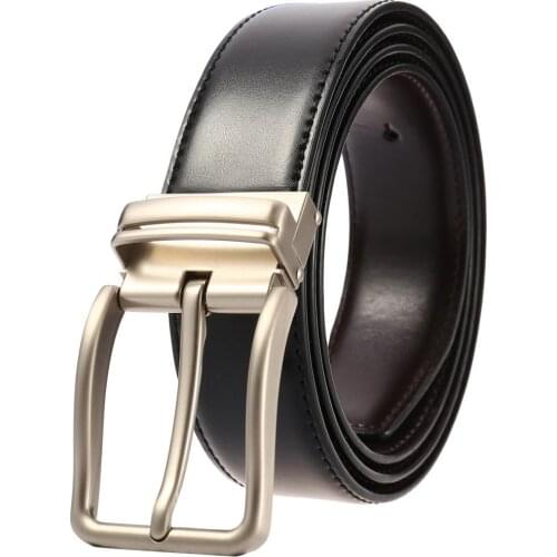 Luxury Genuine Leather Belt Men Vintage Leather Belts Vintage Pin Buckle Mens Jeans Strap Black Color Brown Waistband