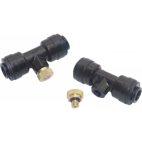 10/24 UNC Misting Nozzle with Slip-Lock Tee Connector Garden Irrigation sprayer Greenhouse Cooling mist system 2 Sets