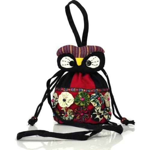 The owl series of cute animals children cartoon sheet and oblique cross combination cylinder package lovely bag