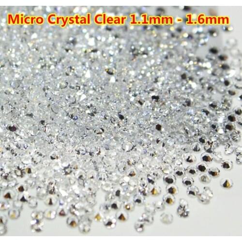 1440pcs/bag 1.1mm - 1.6mm Clear ab Micro Nail Crystal Rhinestones Mini Strass Ongle 3D Nail Art Decorations Manicure Accessories