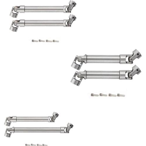 2Pcs Stainless Steel Drive Shaft for 1/10 RC Crawler Traxxas TRX4 TRX6 Axial SCX10 Wraith Capra D90 TF2 Redcat GEN8