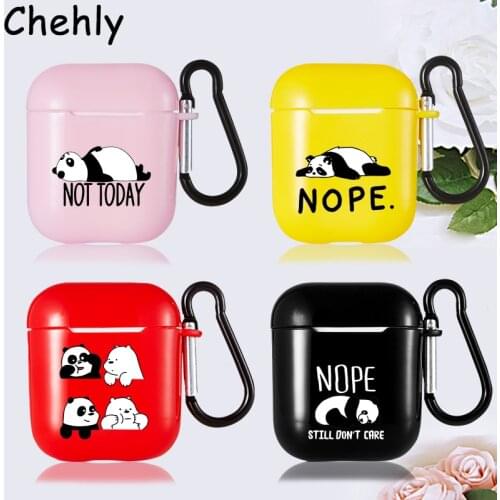 Panda Earphone Protection Case for Apple Airpods 1 2 Pro shockproof Bluetooth Wireless Headphone Soft Silicone TPU Headset Cover