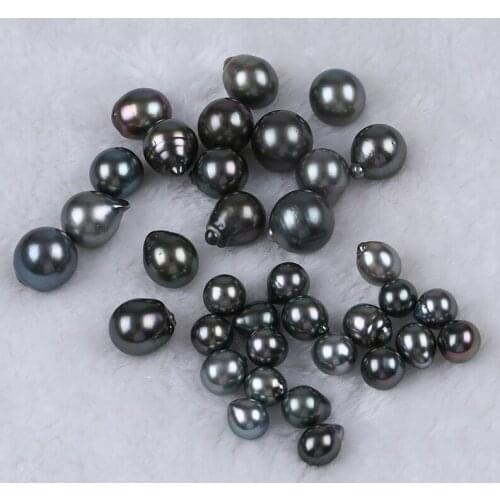 Real Natural Tahitian Tahiti South Sea Pearls Black Water Drop Shape Loose Bead No Hole For Jewelry Making