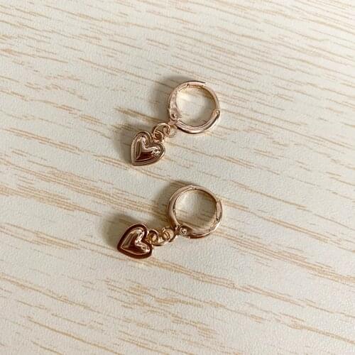 WTLTC Simple Drop Heart Huggie Hoop Earrings for Women Minimalist Mini Helix Cartilage Earrings Dainty Small Tiny Hoops Earrings