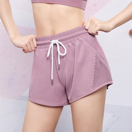 Hot Sale Mesh Sport Shorts Women Fitness Clothing Workout Lulu Running Gym Yoga Shorts For Lady Elastic Short Pants Sportswear