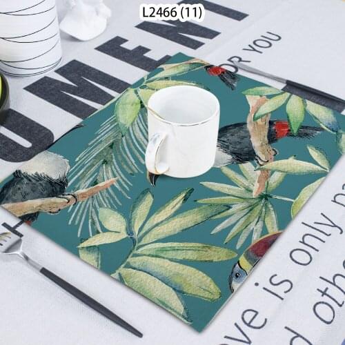 1 Piece Toucan Plant Printed Napkin Cloth Home Table Decoration Table Mat Untersetzer Towel Tea Towel Coaster 42*32 Servilletas