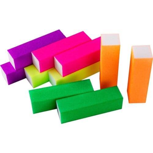 10pcs/set Sponge Sanding Buffing Nail Buffer File Sponge Nail Files Block Dead Skin Remover Nail File Polish Manicure Tools FY19