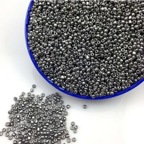 16g 1000pcs 2mm 12/0 Gray Metal Color Opaque Round Loose Spacer Beads Cezch Glass Seed Beads Handmade Jewelry DIY Garment Bead
