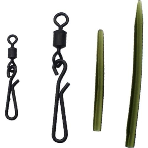 20PCS Carp Fishing Quick Change Hanging Snap Swivels Hook Bait Connector Swivels Standard Size 8/12 for Carp Fishing Rigs Making