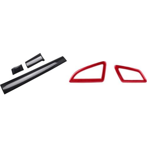 3Pcs Front Center Control Dashboard Stripe Trim with Dashboard Air Vent Cover Sticker for 10Th Gen Honda Civic 16-20