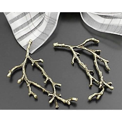 31227)10PCS 52x30MM Gold Color Zinc Alloy Tree Branch Connector Charms Pendants Diy Jewelry Findings Accessories wholesale