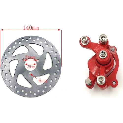 49CC Gas Mini Dirt Bike Front Brake with 140mm disc brake Caliper Kit Electric Scooter ATV Red