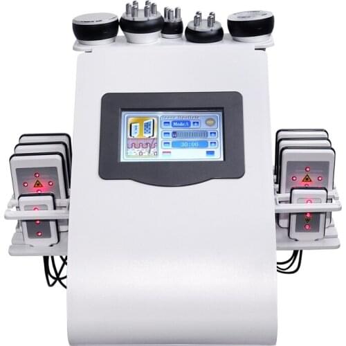 6 In 1 40k Laser 8 Pads Lipo Laser Fat Reduction RF Machine Cavitation Ultrasonic Liposuction Cavitation Laser Slim Machine