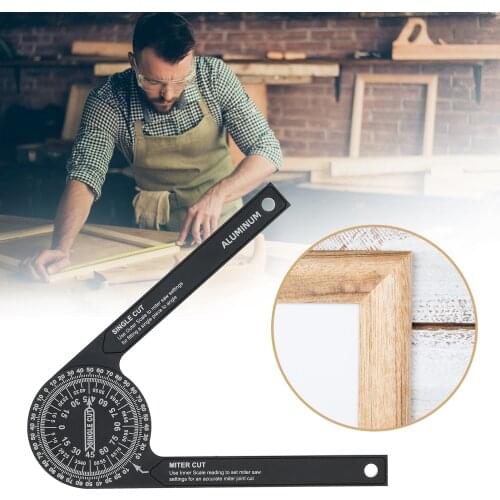 7-inch Miter Saws Protractor Rust Proof Aluminum Alloy Accurate Reading Scales Inside Miter Angle Finder for Carpenters Plumbers
