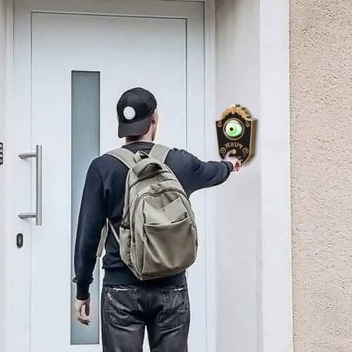 Halloween One eyed Doorbell Decoration Horror Props Glowing Hanging Piece Whole Door Hanging Plastic Doorbell Eyeball bell decor