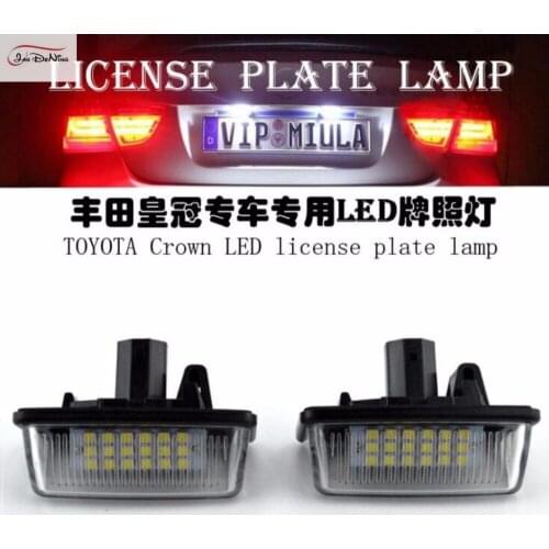 JanDeNing 2pcs Error Free 18 LED License Plate Lights For Toyota Crown