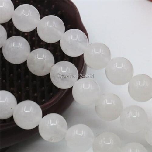 4mm 6mm 10mm 12mm 14mm White Clarity Chalcedony Stones Loose Beads Round Diy Crafts Jewelry Making Crystal Gifts Jewelry 15inch