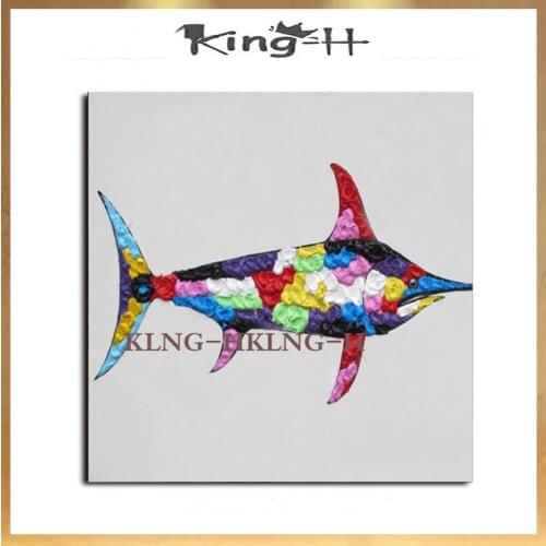 Oil painting King puro pintado a mano de alta calidad abstracto pared arte óleo sobre lienzo abstracto peces pintura al óleo par