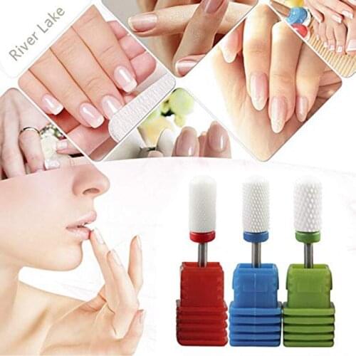 10PCS Ceramic Milling Cutter For Manicure Electric Rotary Manicure Machine Drill Bit Tool Nail Sanding Cap For Removing Nail Gel
