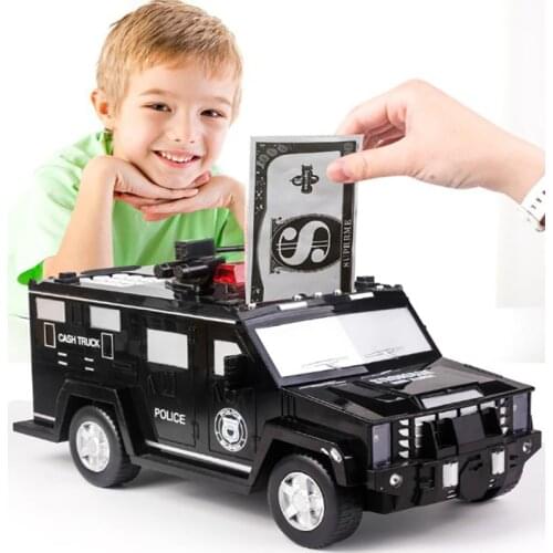 Creatived Face Recognition Fingerprint Password Banknote Car Piggy Bank Kids Money Box Coin Paper Bank Safe Saving Storage Box