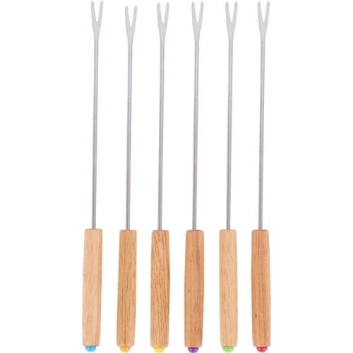 Stainless Steel Chocolate Fork Hot Pot Forks Cheese Fruit Dessert Fork Fondue Melting Skewer Kitchen Tools