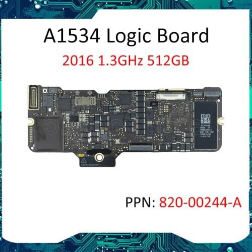 820-00244-A logic board for MacBook Retina 2016 A1534 661-04738 512 1.3G 8GB LOGIC BOARD motherboard