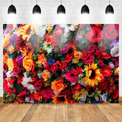 Mehofoto Colorful Flower Backdrop Photography Floral Sea Photo Background for Newborn Baby Wedding Party Decoration Backdrops