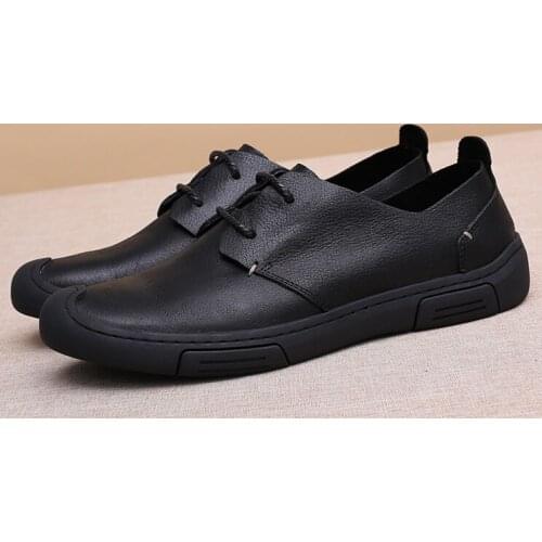 Single soft leather breathable tie foreign trade mens shoes spring summer new mens first layer real leather casual shoes