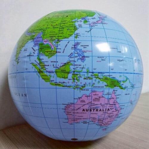 30cm Inflatable Globe World Earth Ocean Map Ball Geography Learning Educational Beach Ball Kids Geography Educational Supplies