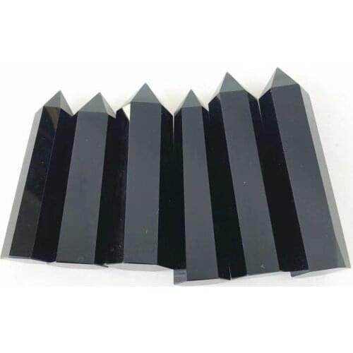 Natural Obsidian wand points quartz mineral crystals chakra healing stones for home decoration