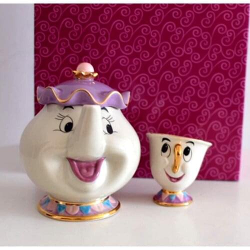 NEW Beauty and The Beast Mrs. Potts Chip Tea Pot & Cup set Teapot Mug ( Pot & Cup) for friend Christmas gift