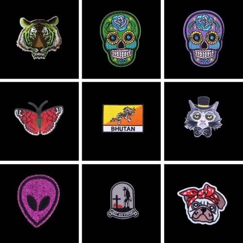 Punk Badge Patch Embroidered Patches ForClothing Iron On Patches On Clothes Stripes Sewing Applique Patch Jacket Jeans Diy Shirt