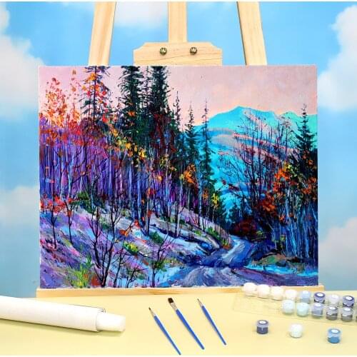 Landscape Autumn Morning DIY Paint By Numbers Kit Acrylic Paints 40*50 Boards By Numbers Handmade For Wholesale
