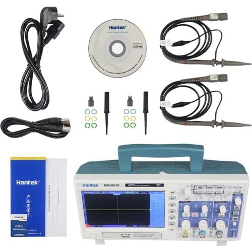 PC USB Digital Oscilloscope 200MHz Hantek DSO5202P DSO5072P DSO5102P Bandwidth 2 Channels LCD Portable Portatil Electrical Tools